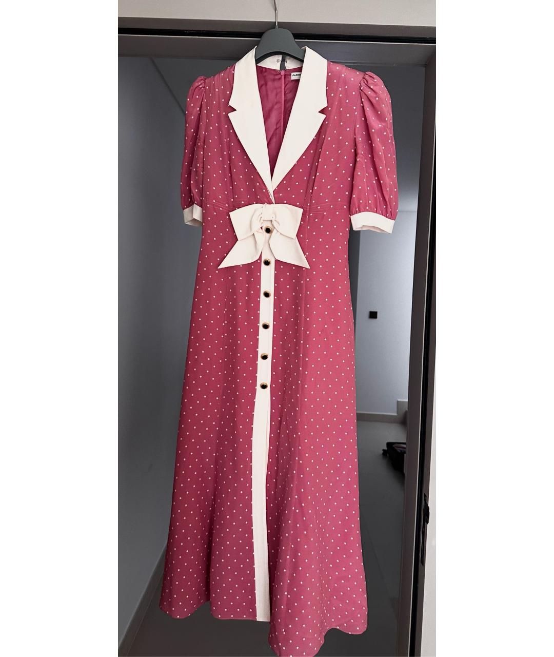 ALESSANDRA RICH Розовое шелковое коктейльное платье, фото 4