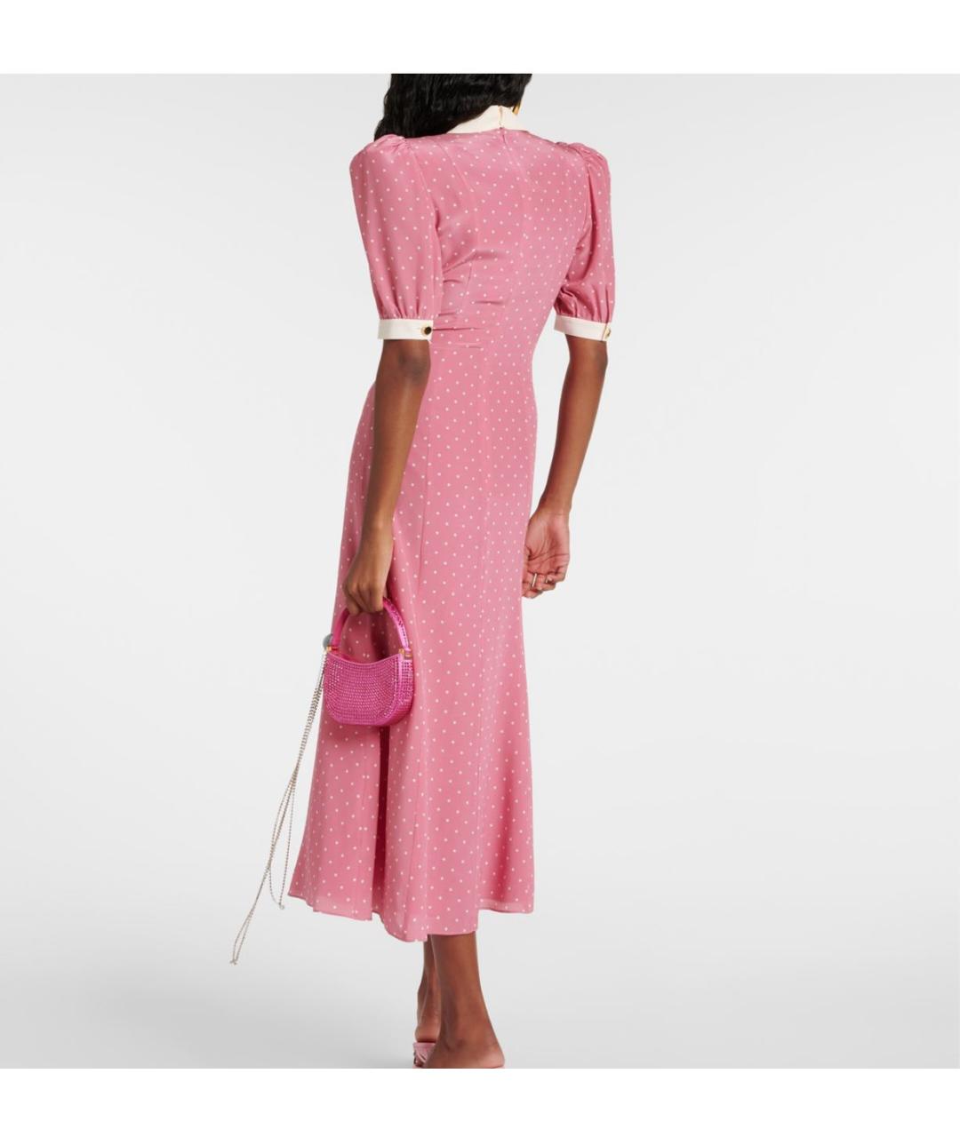 ALESSANDRA RICH Розовое шелковое коктейльное платье, фото 2