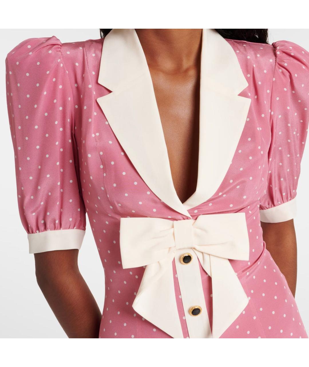 ALESSANDRA RICH Розовое шелковое коктейльное платье, фото 7