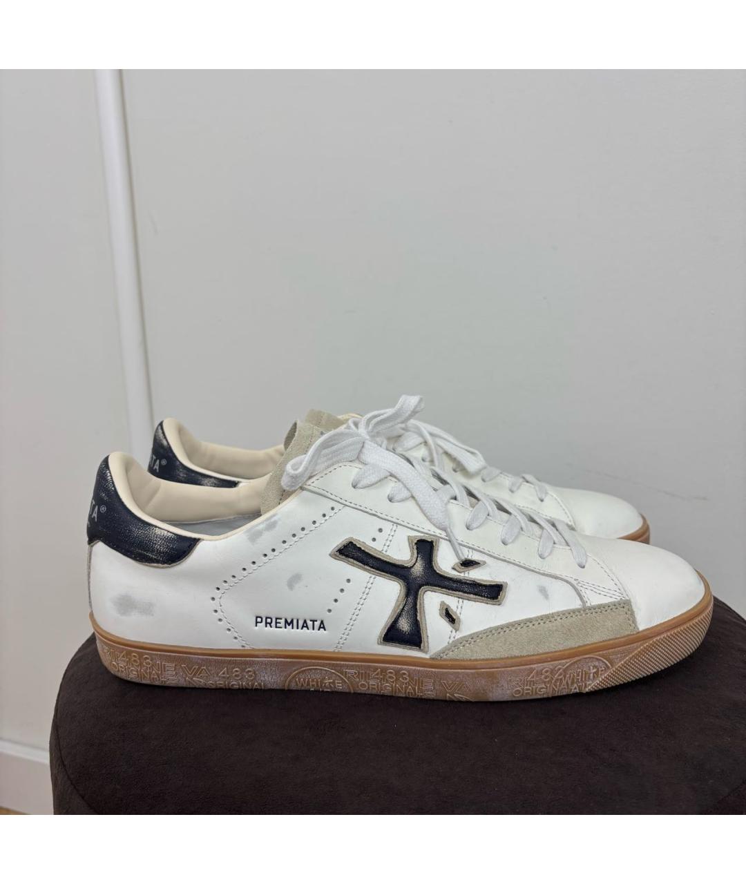 PREMIATA Белые кожаные низкие кроссовки / кеды, фото 9