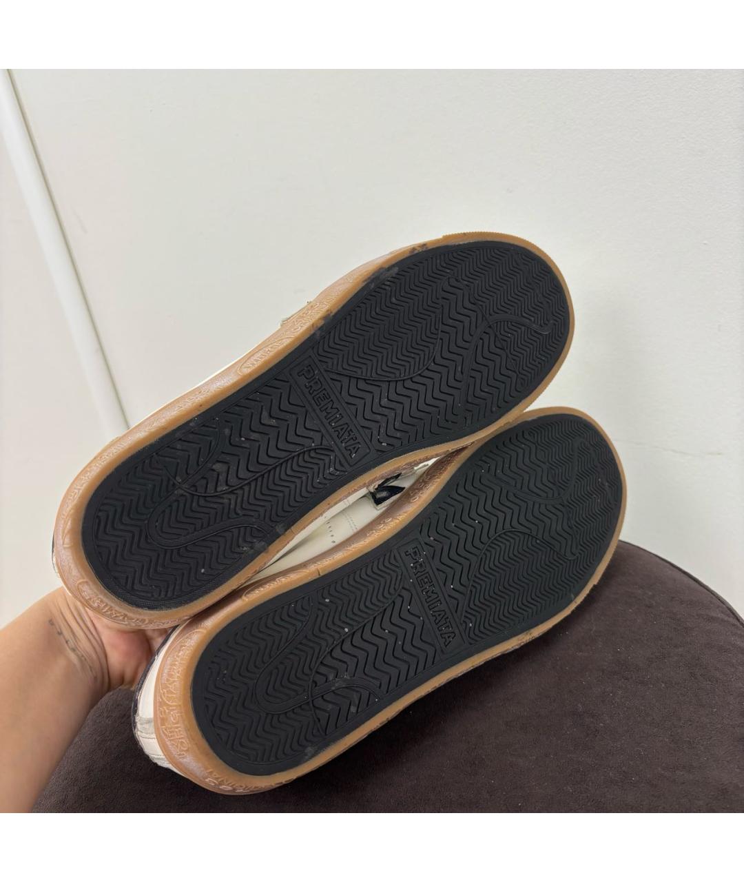 PREMIATA Белые кожаные низкие кроссовки / кеды, фото 5