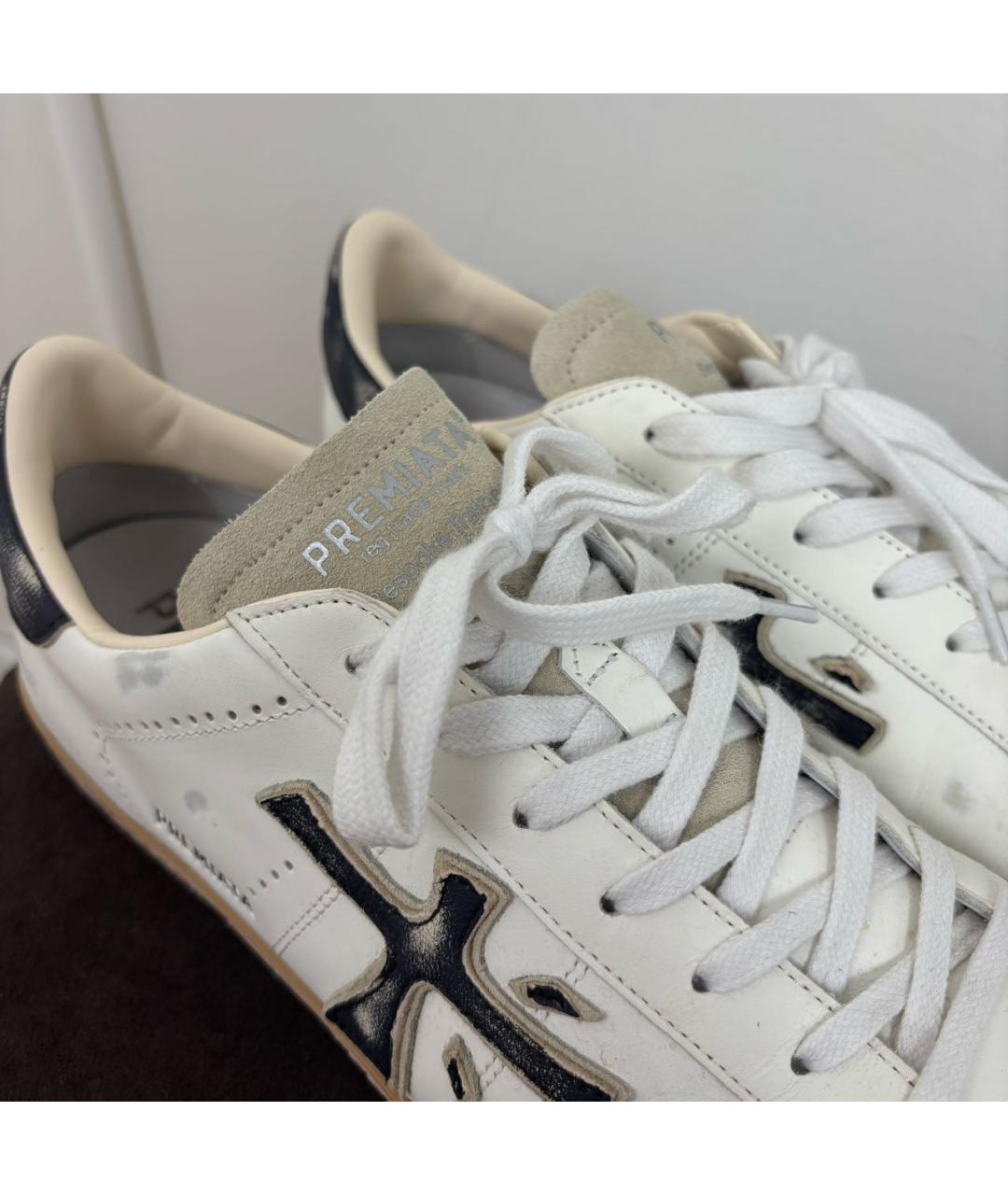 PREMIATA Белые кожаные низкие кроссовки / кеды, фото 7