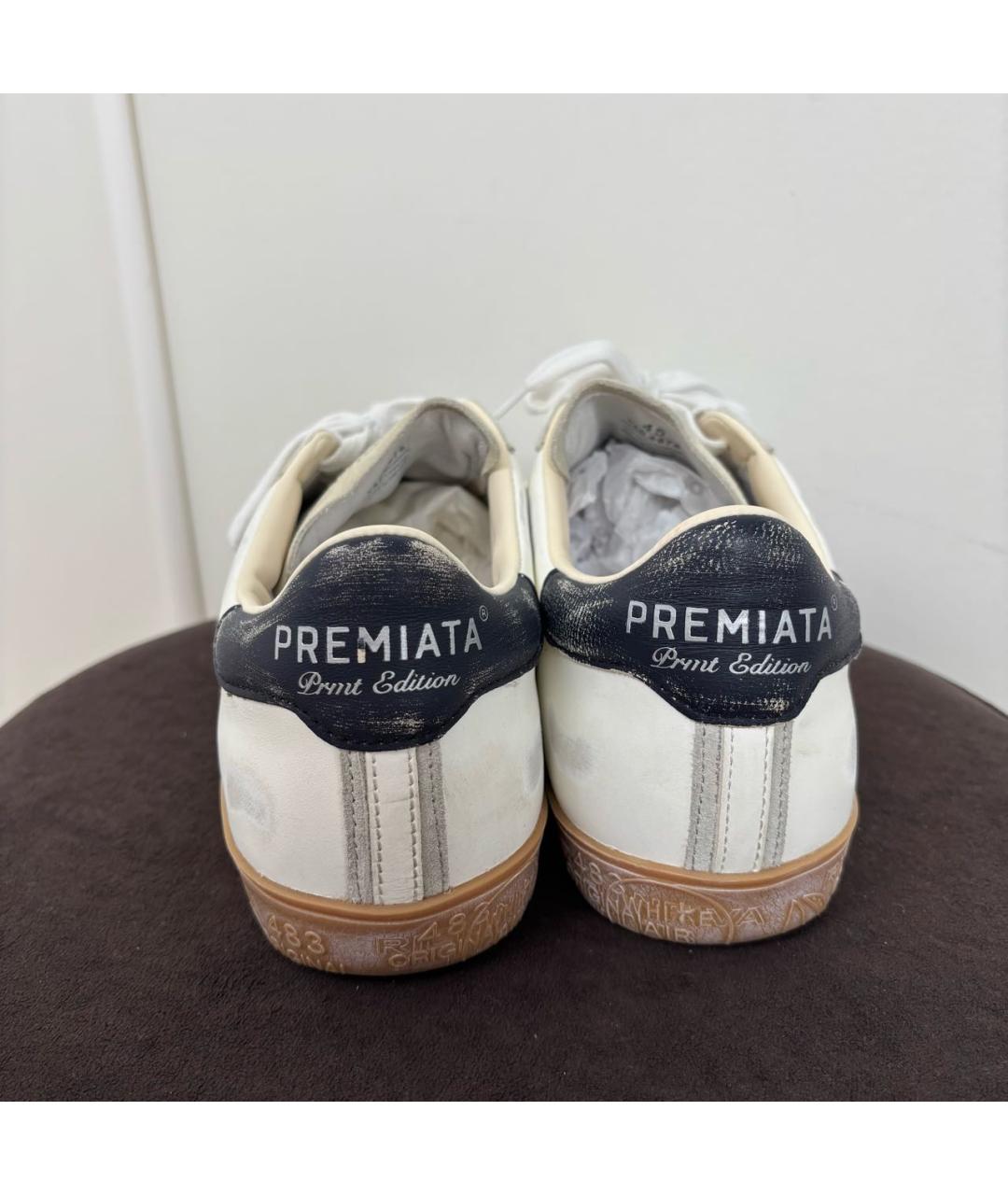 PREMIATA Белые кожаные низкие кроссовки / кеды, фото 4