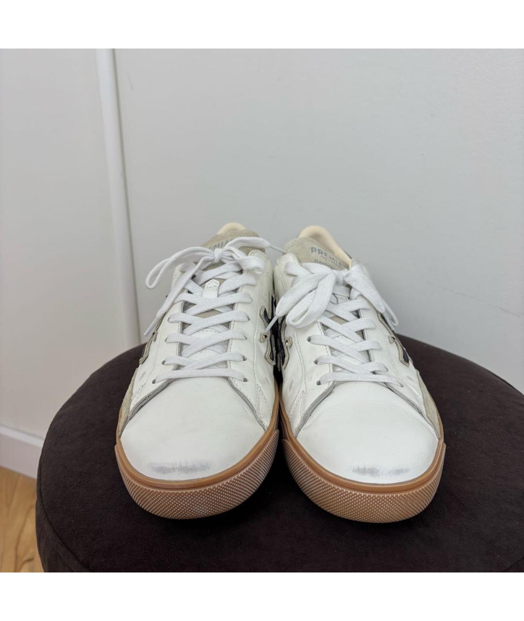 PREMIATA Белые кожаные низкие кроссовки / кеды, фото 2