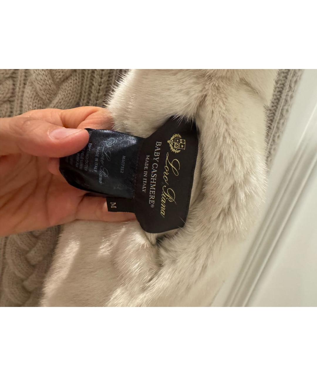 LORO PIANA Бежевый меховой жилет, фото 4