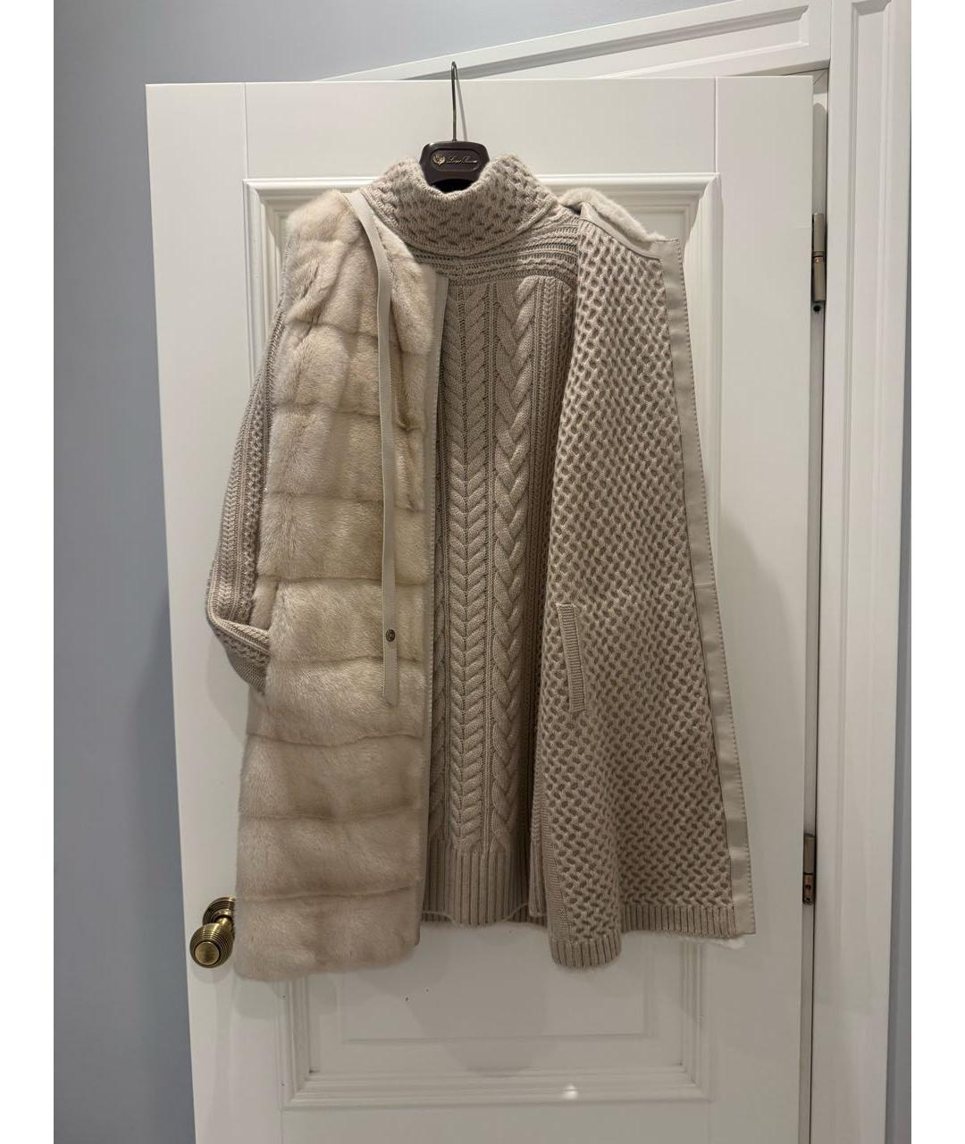 LORO PIANA Бежевый меховой жилет, фото 3