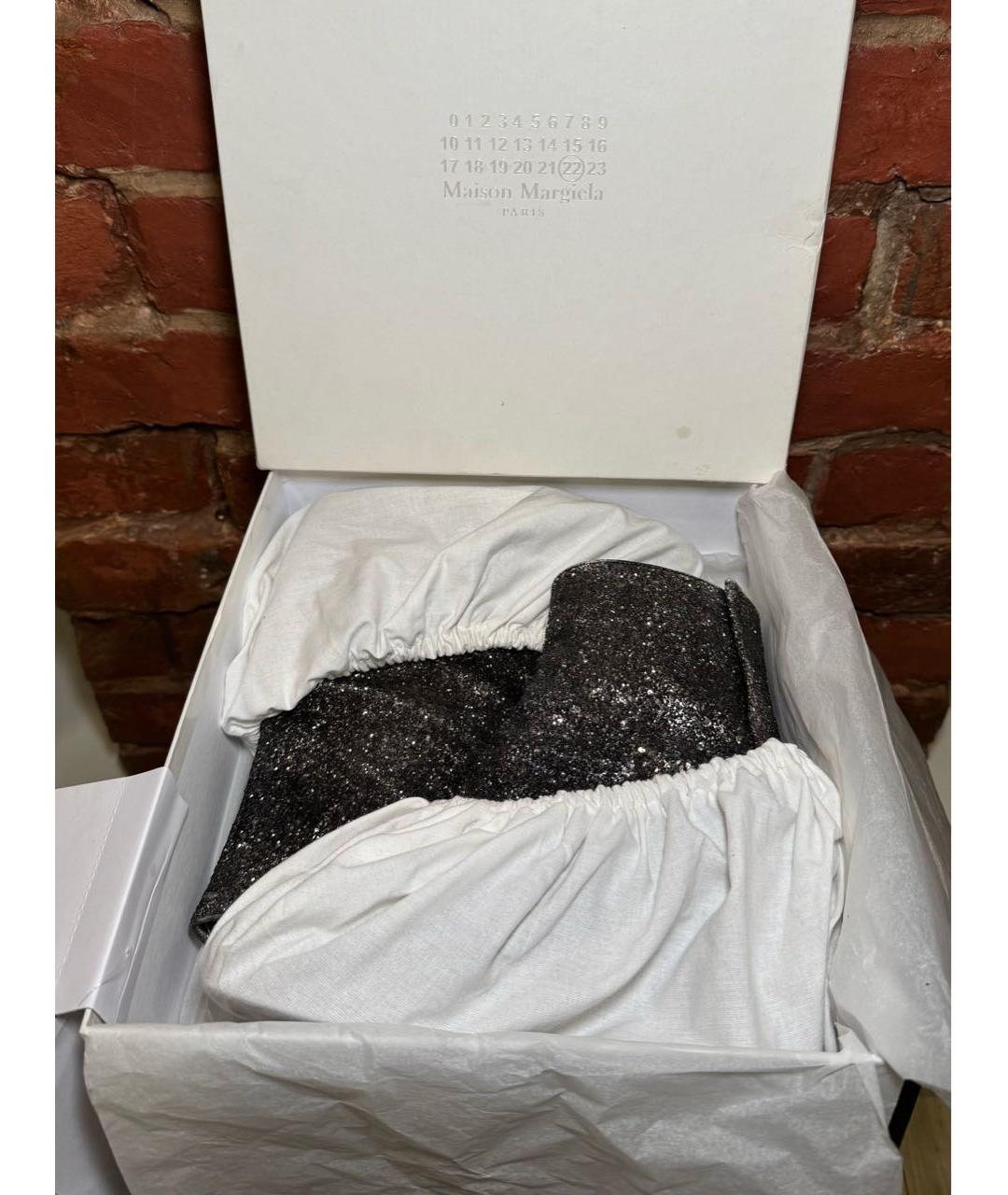 MAISON MARGIELA Серебряные кожаные ботильоны, фото 5