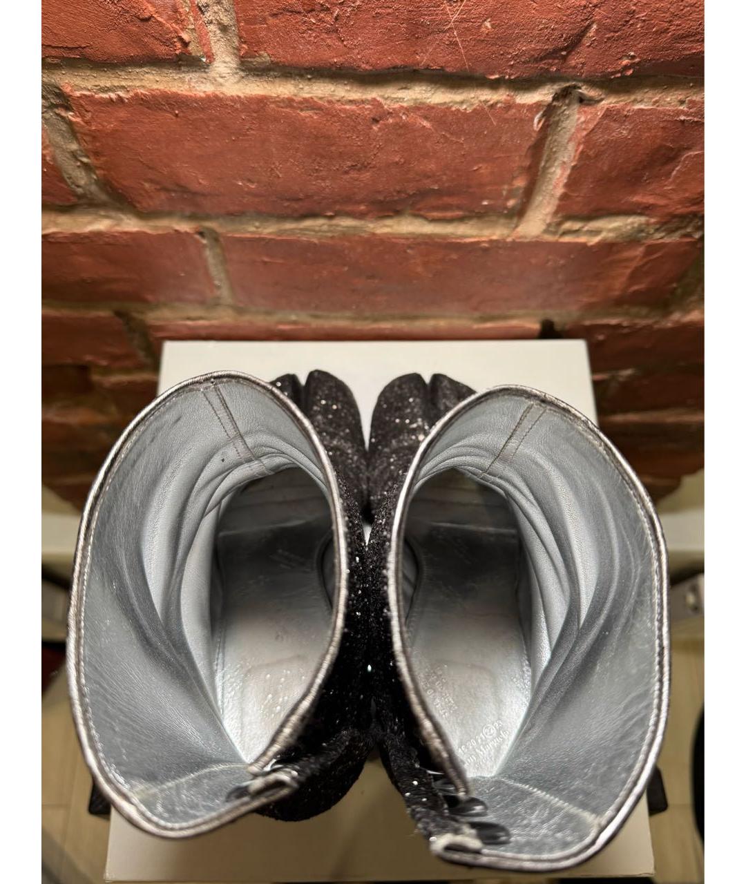 MAISON MARGIELA Серебряные кожаные ботильоны, фото 4