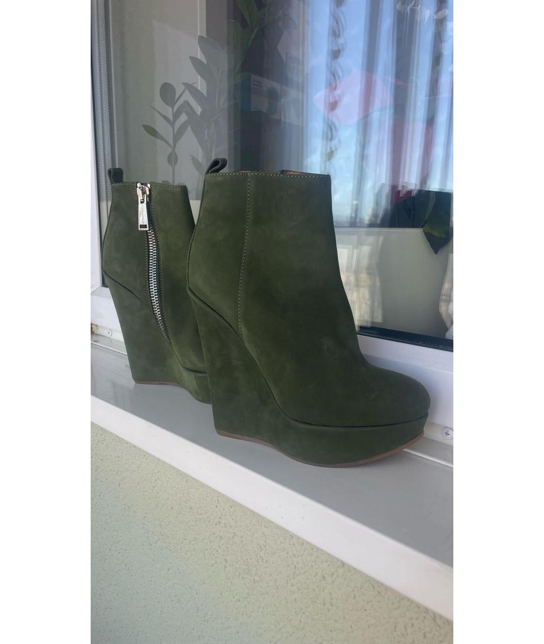 DSQUARED2 Зеленые замшевые ботильоны, фото 9