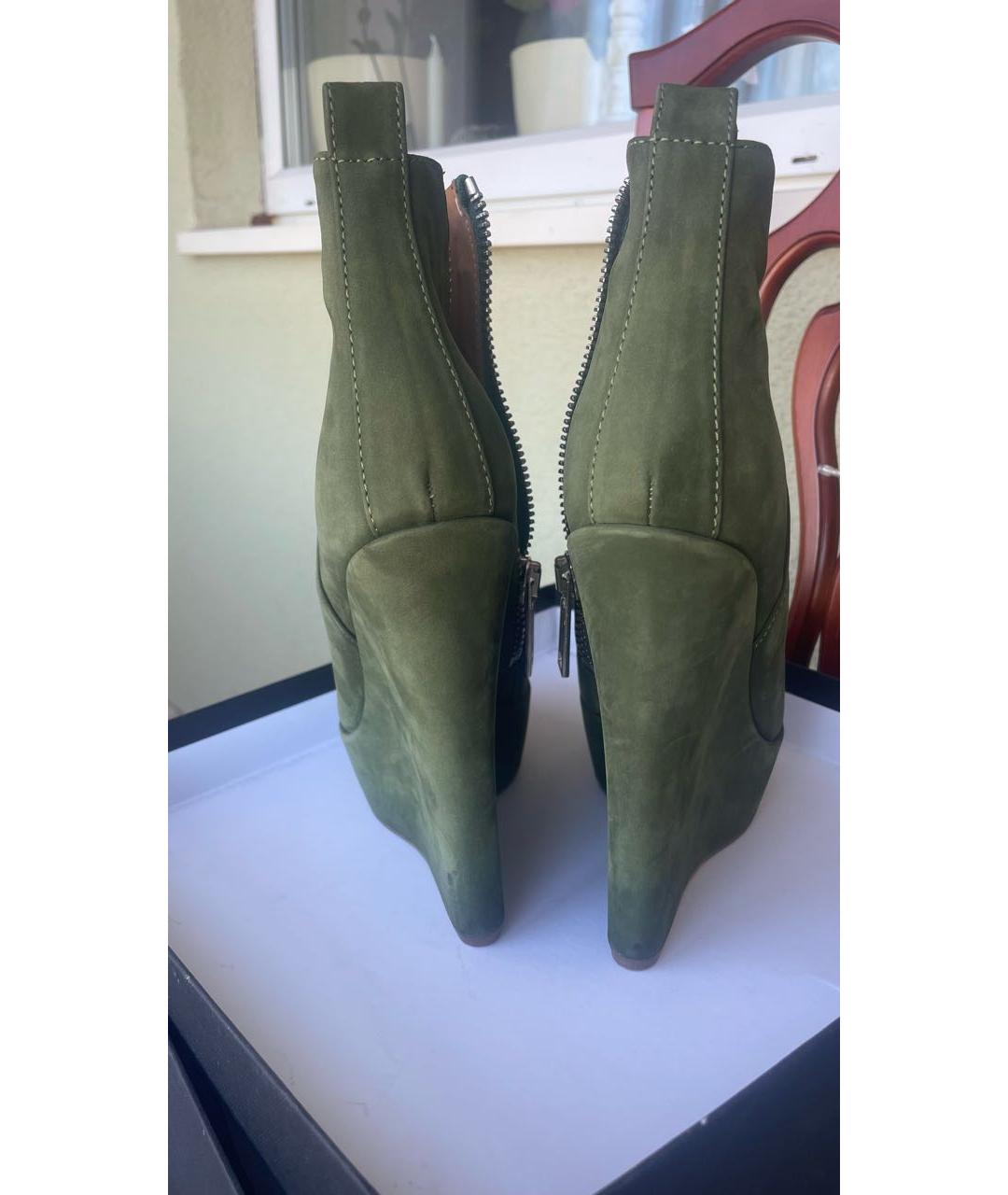 DSQUARED2 Зеленые замшевые ботильоны, фото 4