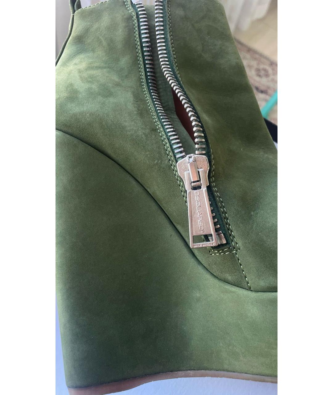 DSQUARED2 Зеленые замшевые ботильоны, фото 8