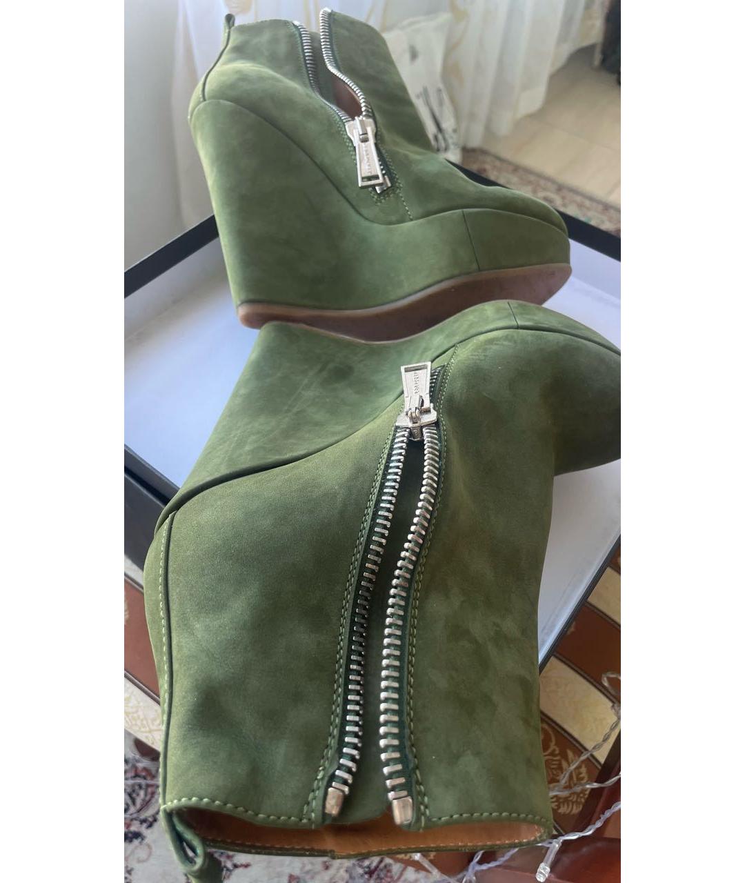 DSQUARED2 Зеленые замшевые ботильоны, фото 6