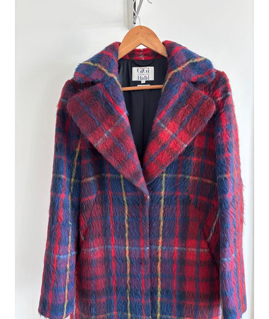 TOMMY HILFIGER Бордовое полиэстеровое пальто, фото 3