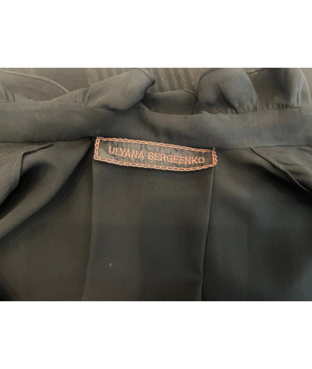 ULYANA SERGEENKO Черное шелковое повседневное платье, фото 2