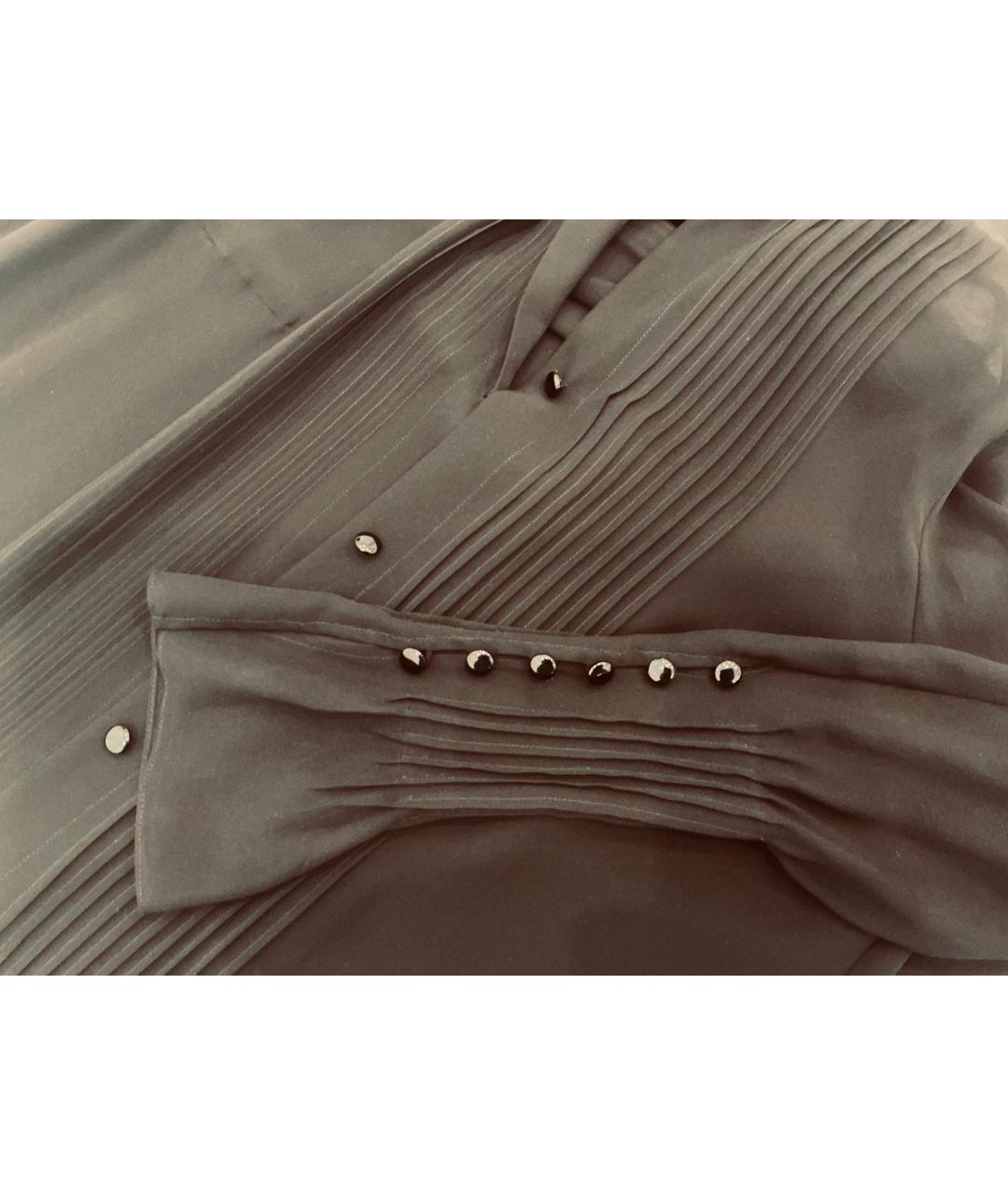 ULYANA SERGEENKO Черное шелковое повседневное платье, фото 6