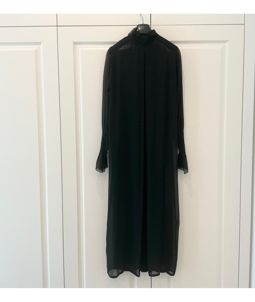 ULYANA SERGEENKO Черное шелковое повседневное платье, фото 5