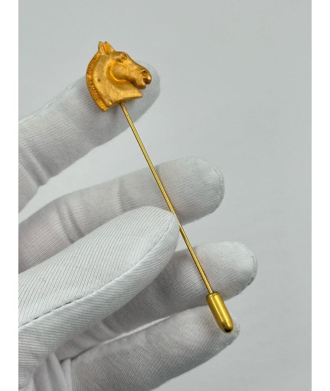 HERMES Золотая позолоченная булавка / брошь, фото 8
