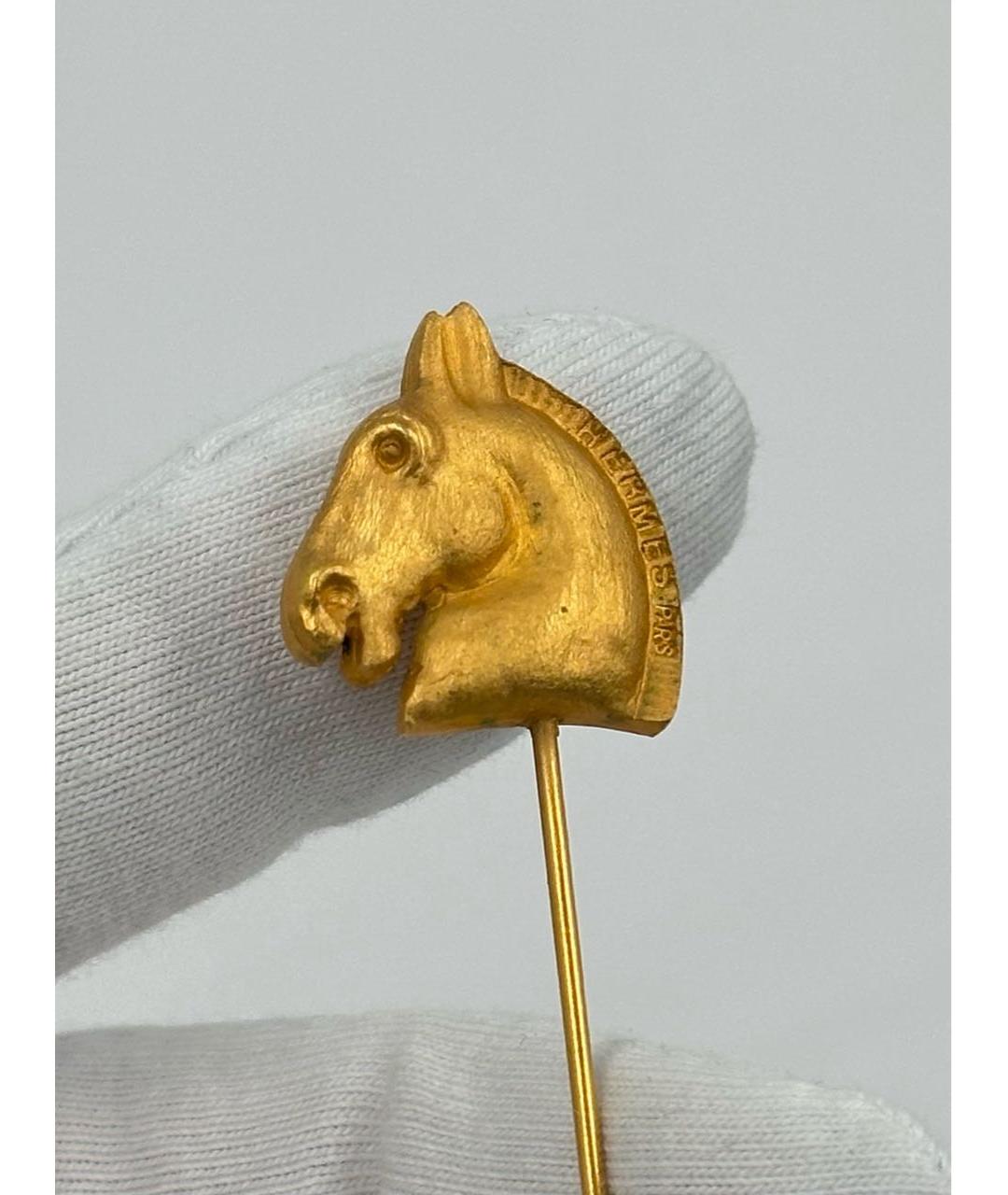 HERMES Золотая позолоченная булавка / брошь, фото 3
