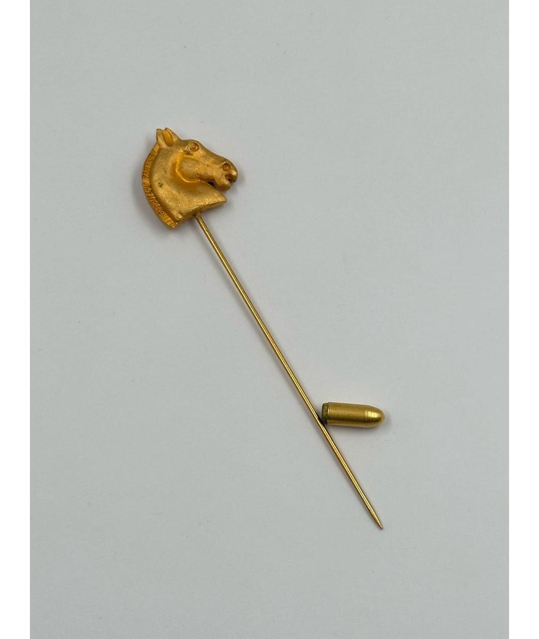 HERMES Золотая позолоченная булавка / брошь, фото 6