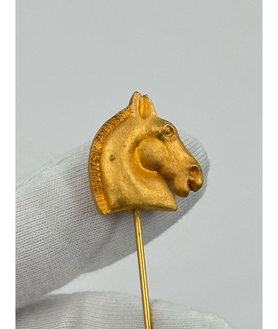 HERMES Золотая позолоченная булавка / брошь, фото 4