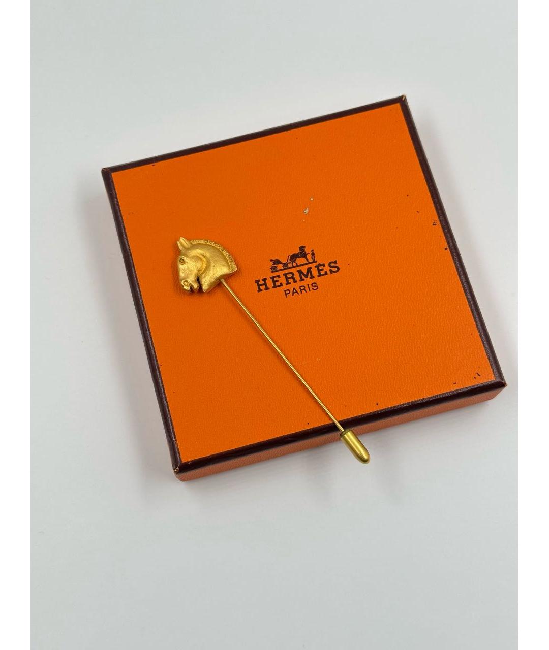 HERMES Золотая позолоченная булавка / брошь, фото 2