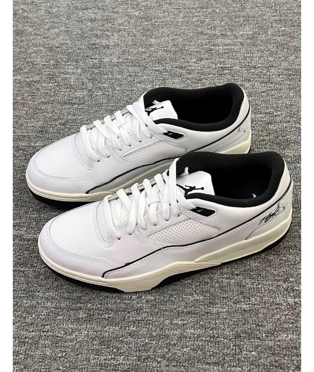 JORDAN Белые кожаные низкие кроссовки / кеды, фото 2