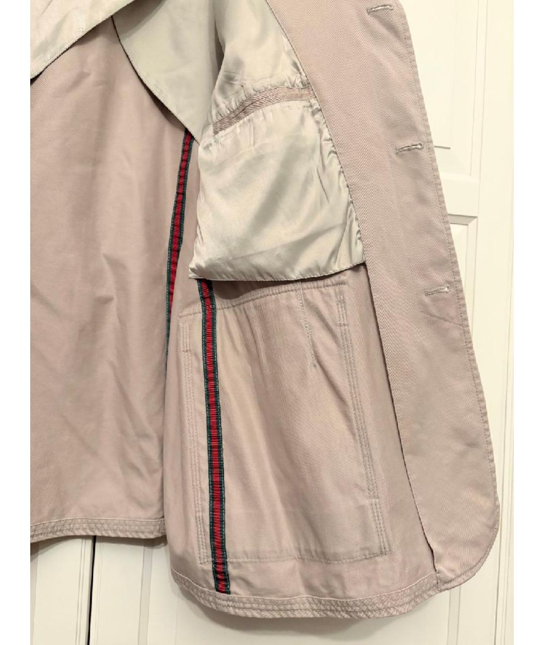 GUCCI Бежевый хлопковый пиджак, фото 5