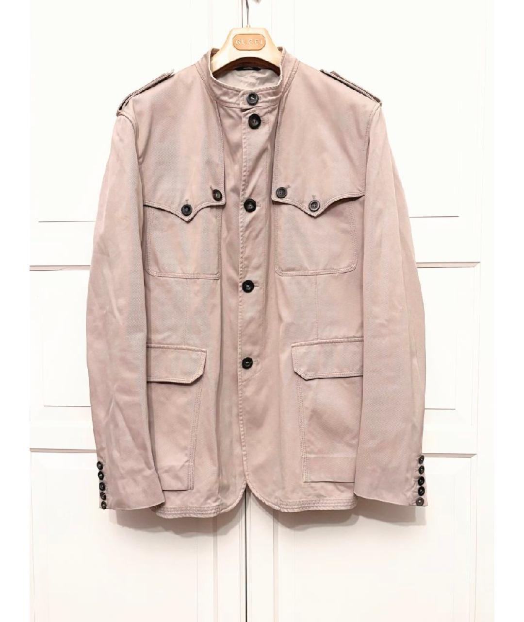 GUCCI Бежевый хлопковый пиджак, фото 8