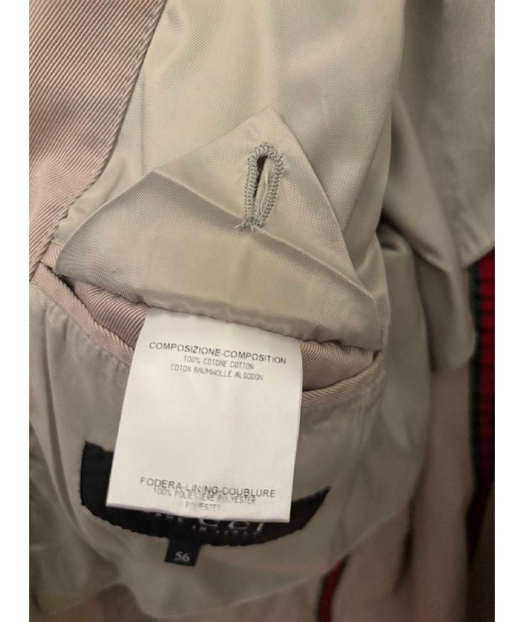 GUCCI Бежевый хлопковый пиджак, фото 7
