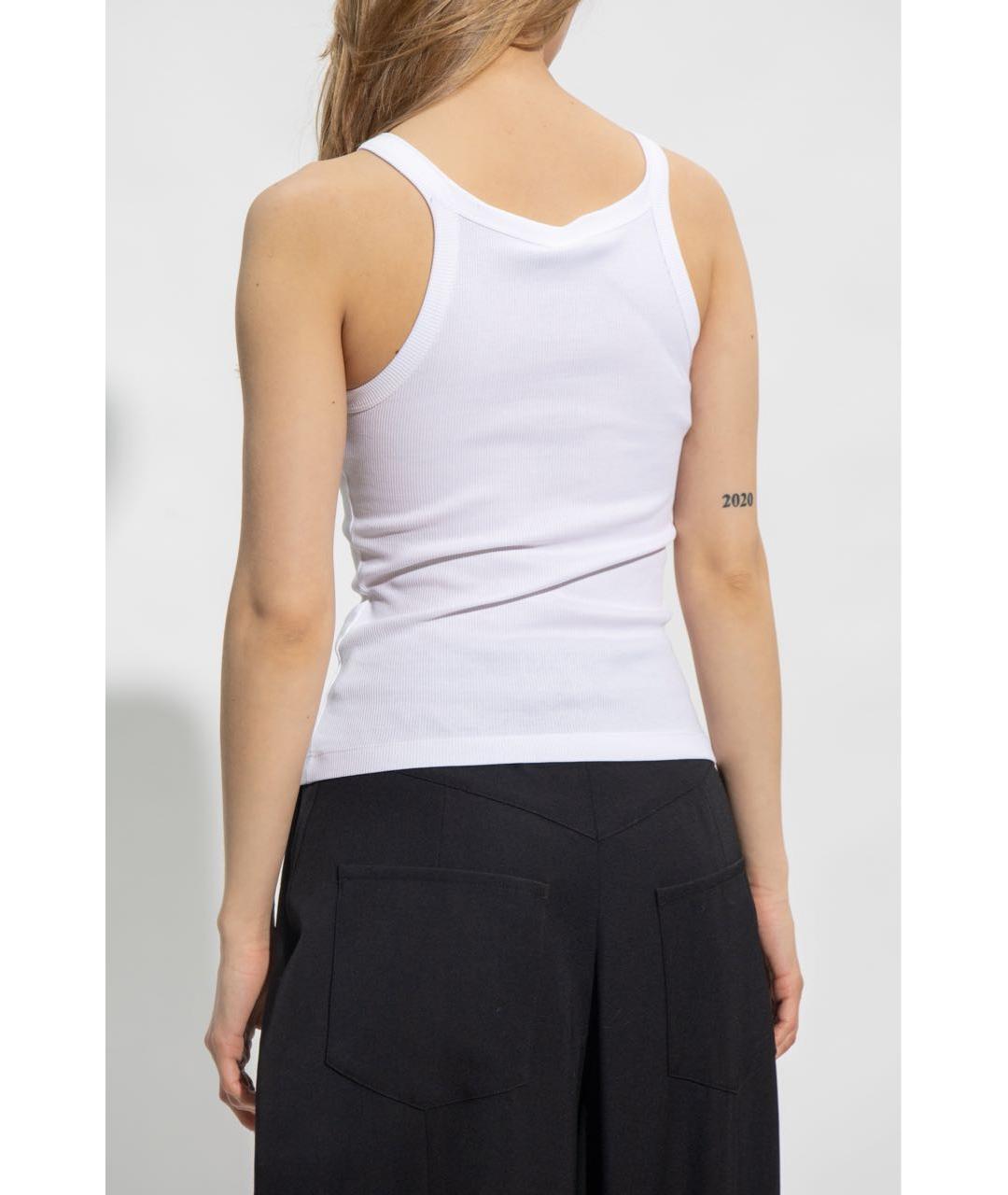 FENDI Белая хлопко-эластановая майка, фото 5