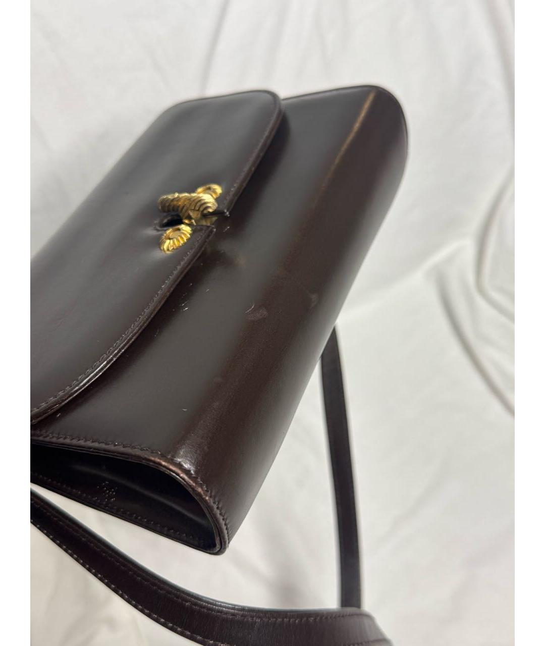 GUCCI Коричневая кожаная сумка через плечо, фото 6