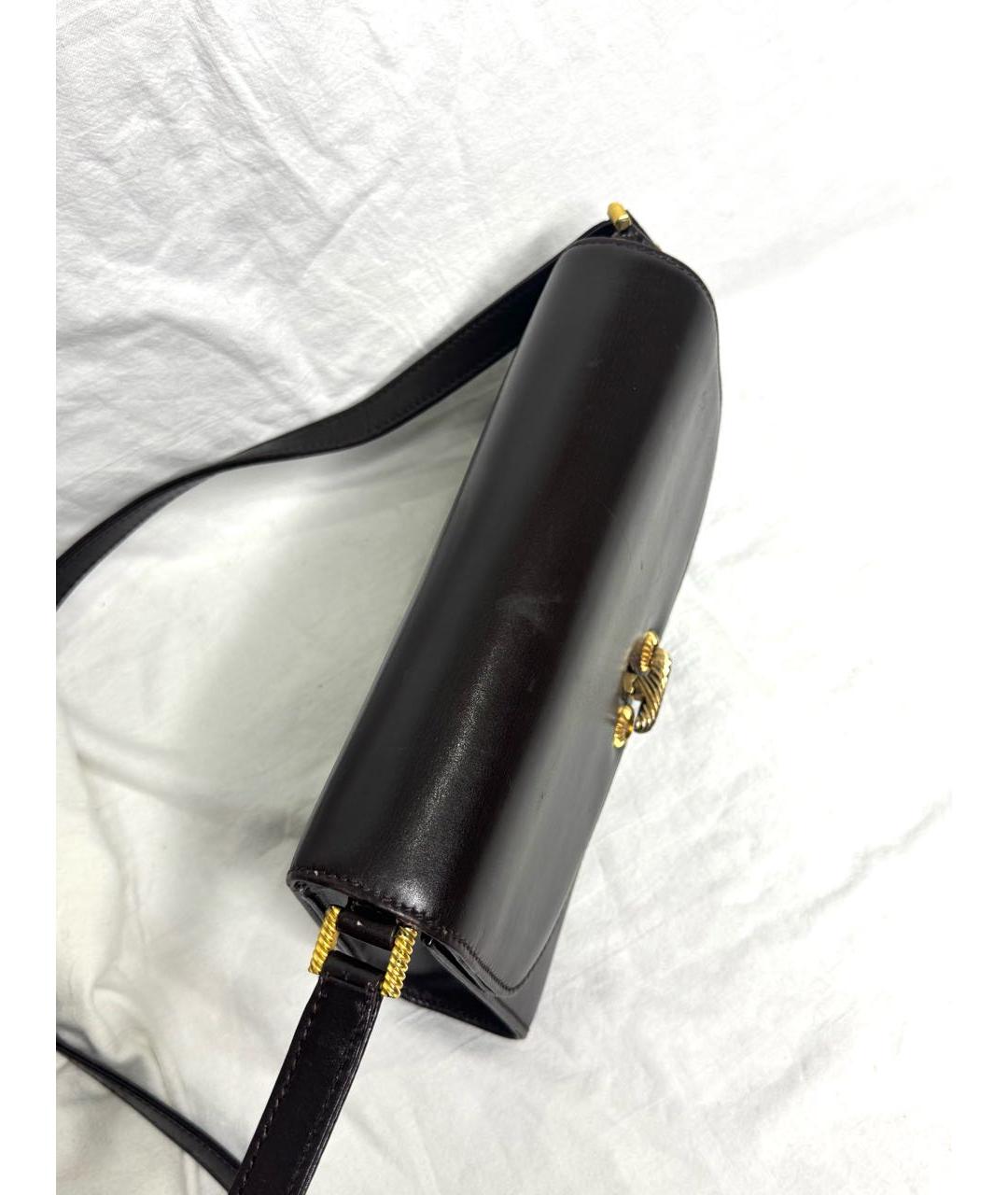 GUCCI Коричневая кожаная сумка через плечо, фото 5