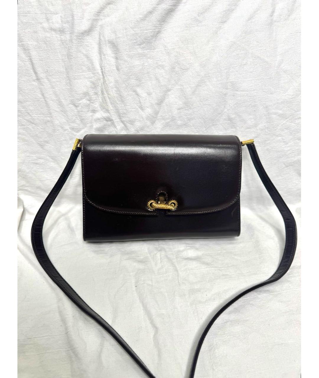 GUCCI Коричневая кожаная сумка через плечо, фото 9