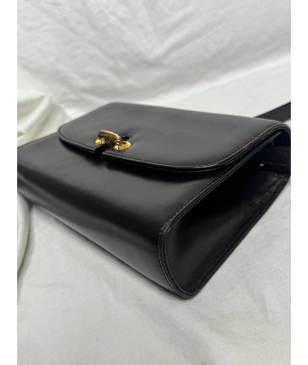 GUCCI Коричневая кожаная сумка через плечо, фото 4