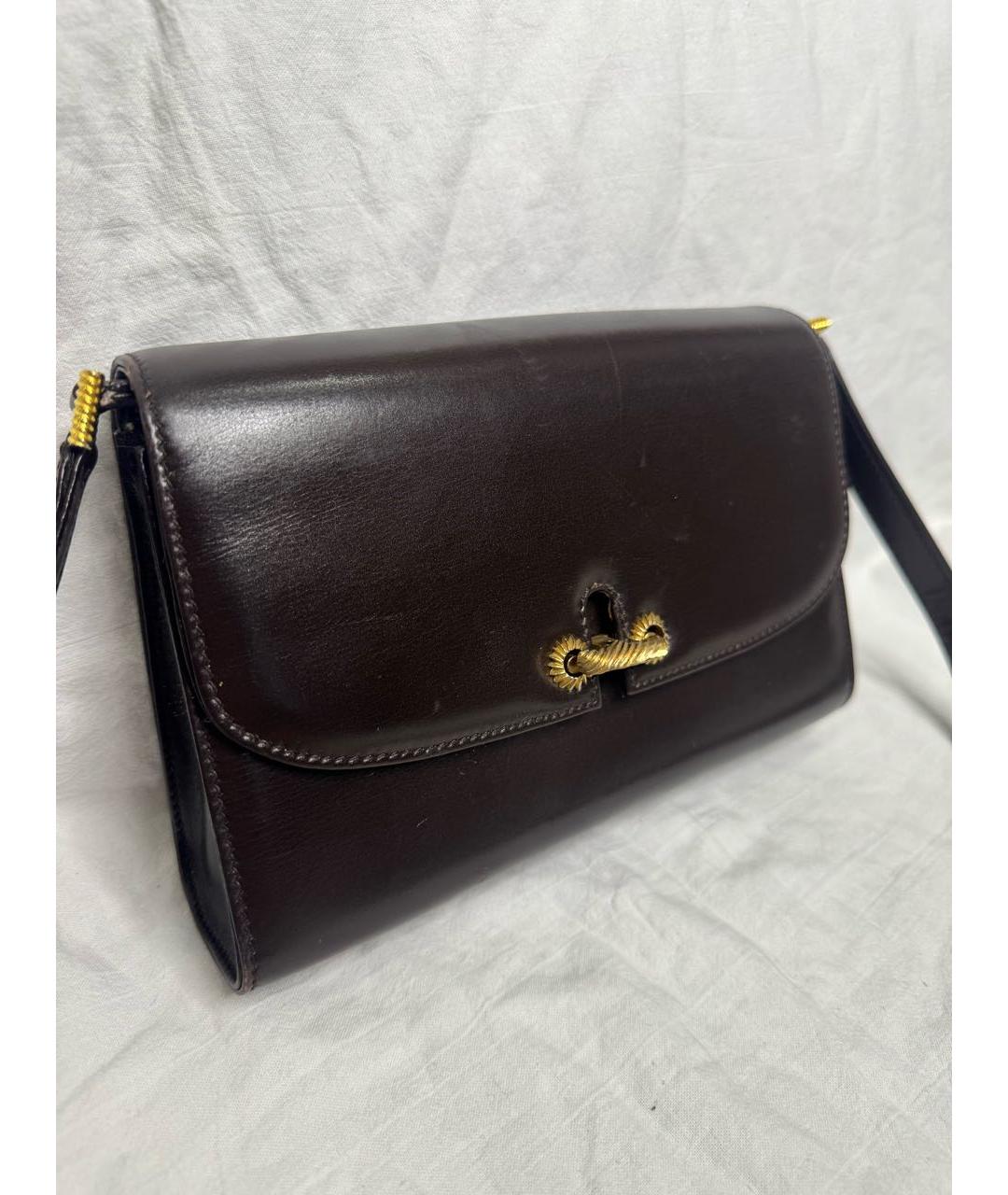 GUCCI Коричневая кожаная сумка через плечо, фото 2