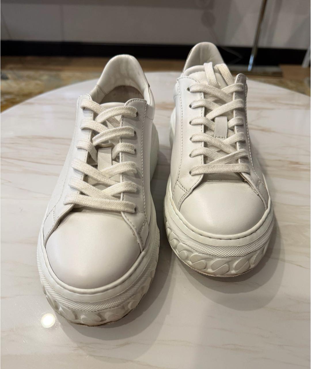 CASADEI Белые кожаные кроссовки, фото 2