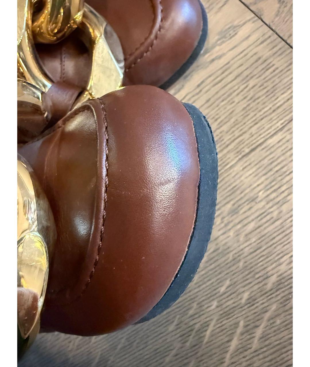 J.W.ANDERSON Бордовые кожаные мюли, фото 5