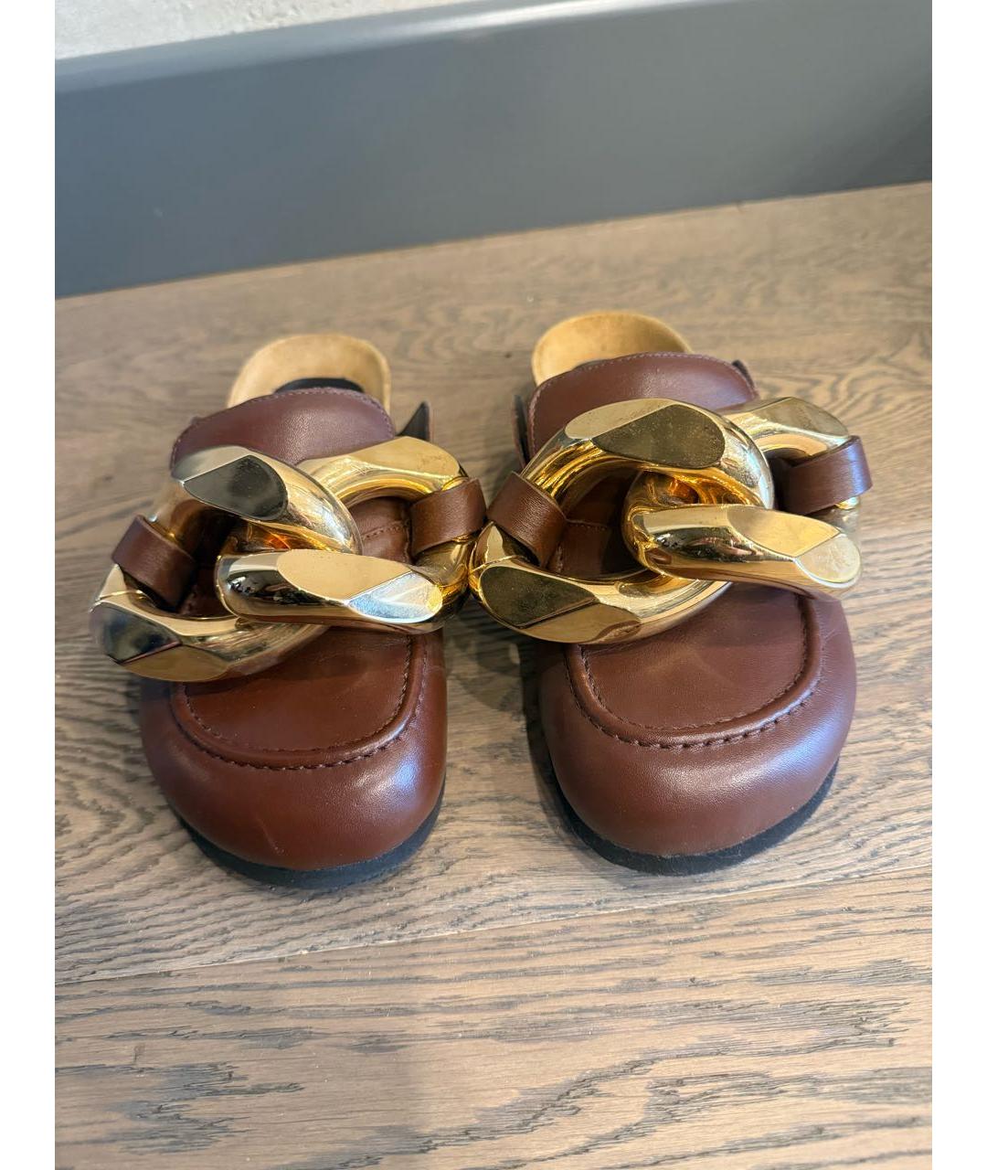 J.W.ANDERSON Бордовые кожаные мюли, фото 2