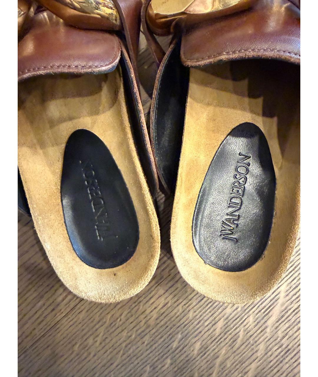 J.W.ANDERSON Бордовые кожаные мюли, фото 7