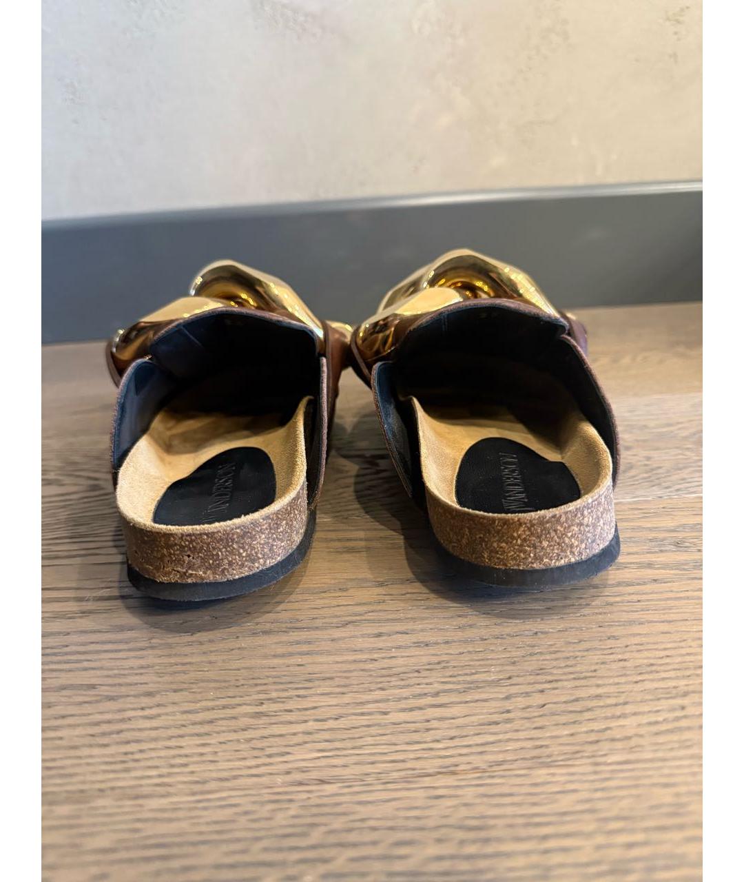 J.W.ANDERSON Бордовые кожаные мюли, фото 4