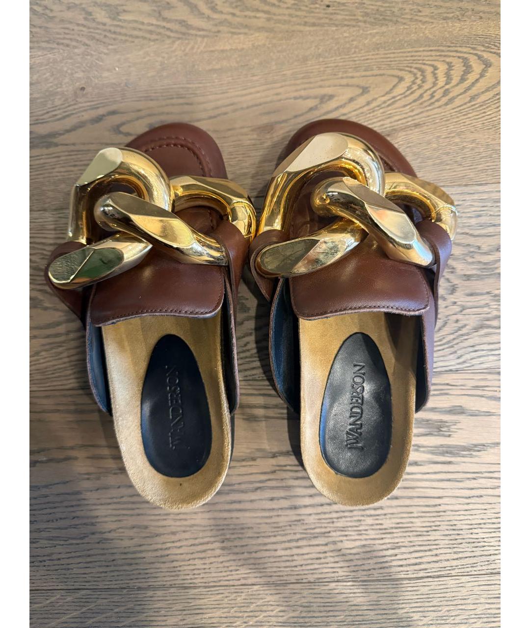 J.W.ANDERSON Бордовые кожаные мюли, фото 3