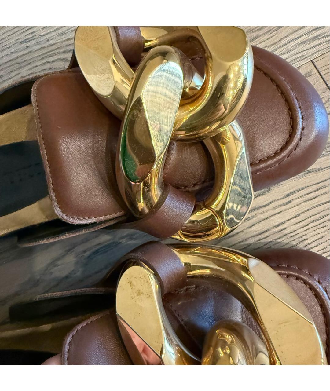 J.W.ANDERSON Бордовые кожаные мюли, фото 6