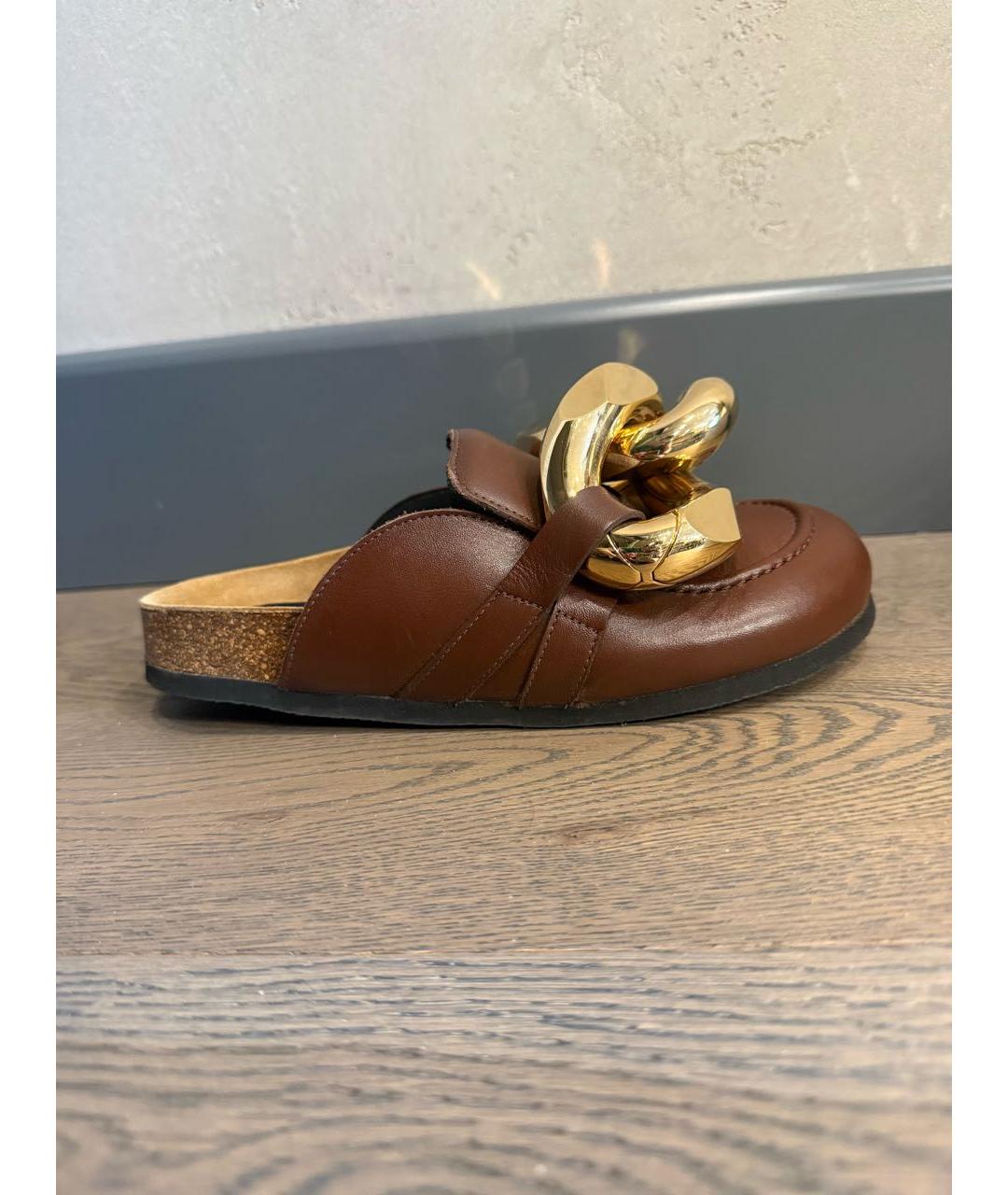 J.W.ANDERSON Бордовые кожаные мюли, фото 9