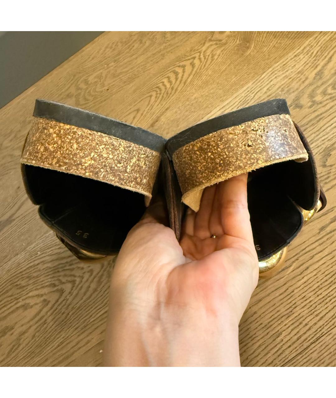 J.W.ANDERSON Бордовые кожаные мюли, фото 8