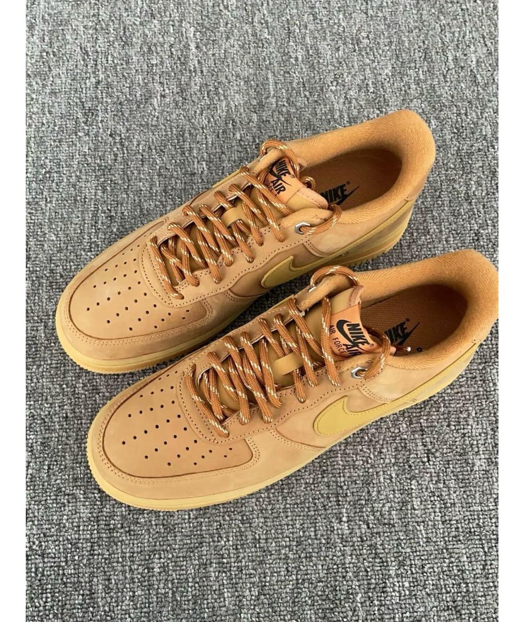 NIKE Коричневые замшевые низкие кроссовки / кеды, фото 4