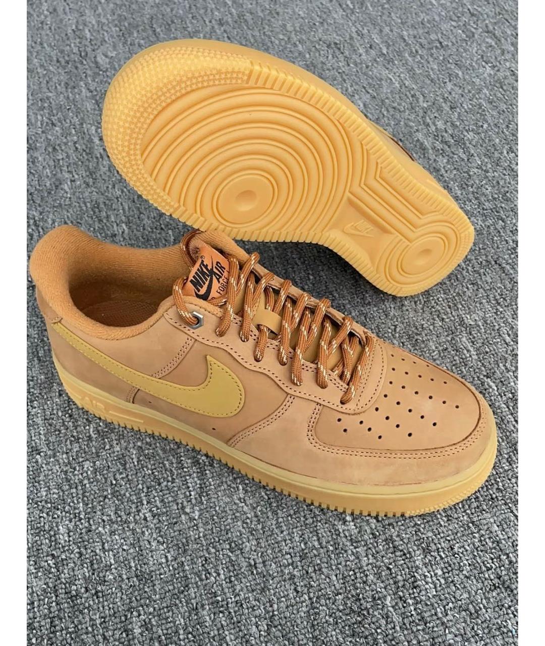 NIKE Коричневые замшевые низкие кроссовки / кеды, фото 5