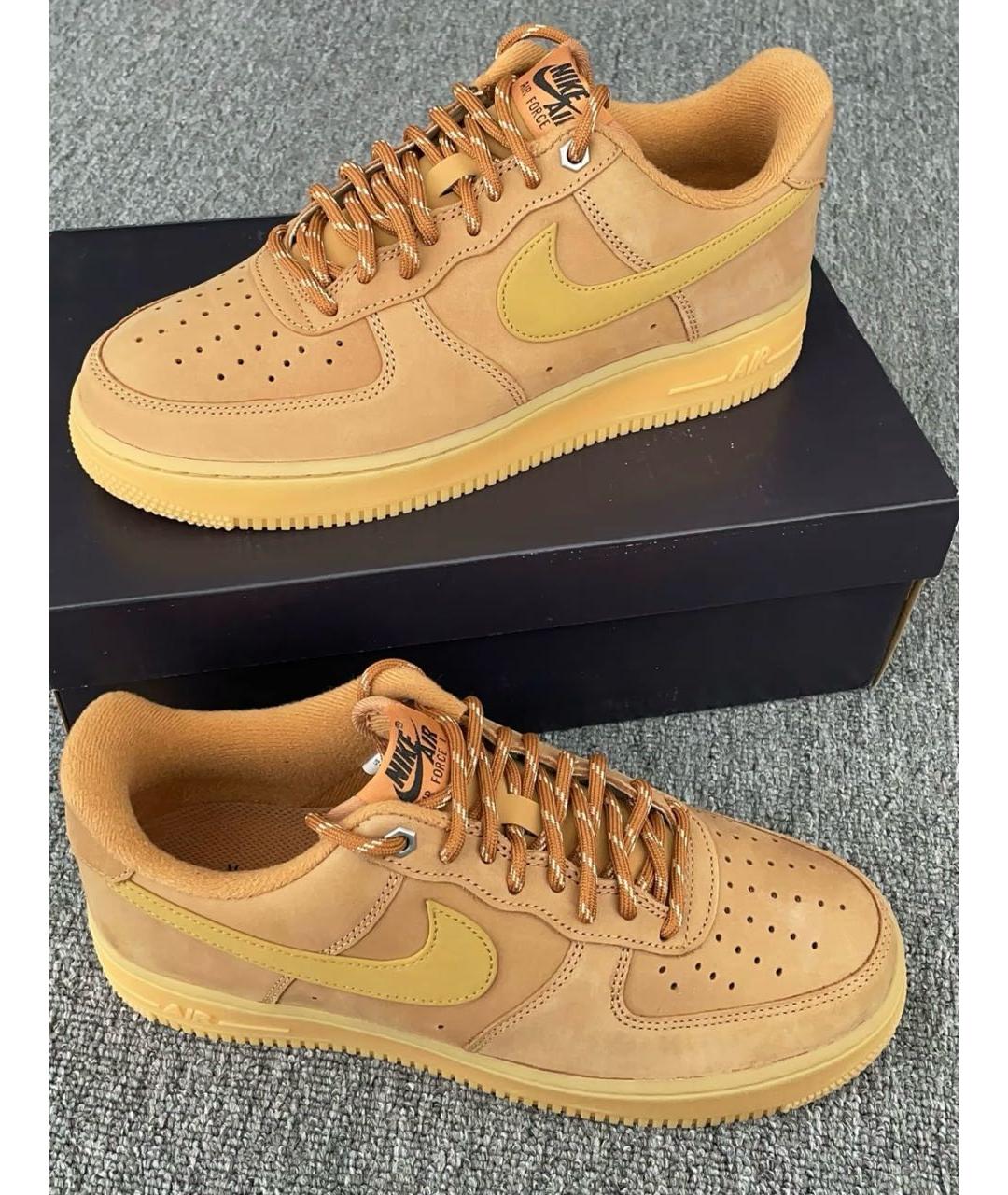 NIKE Коричневые замшевые низкие кроссовки / кеды, фото 2