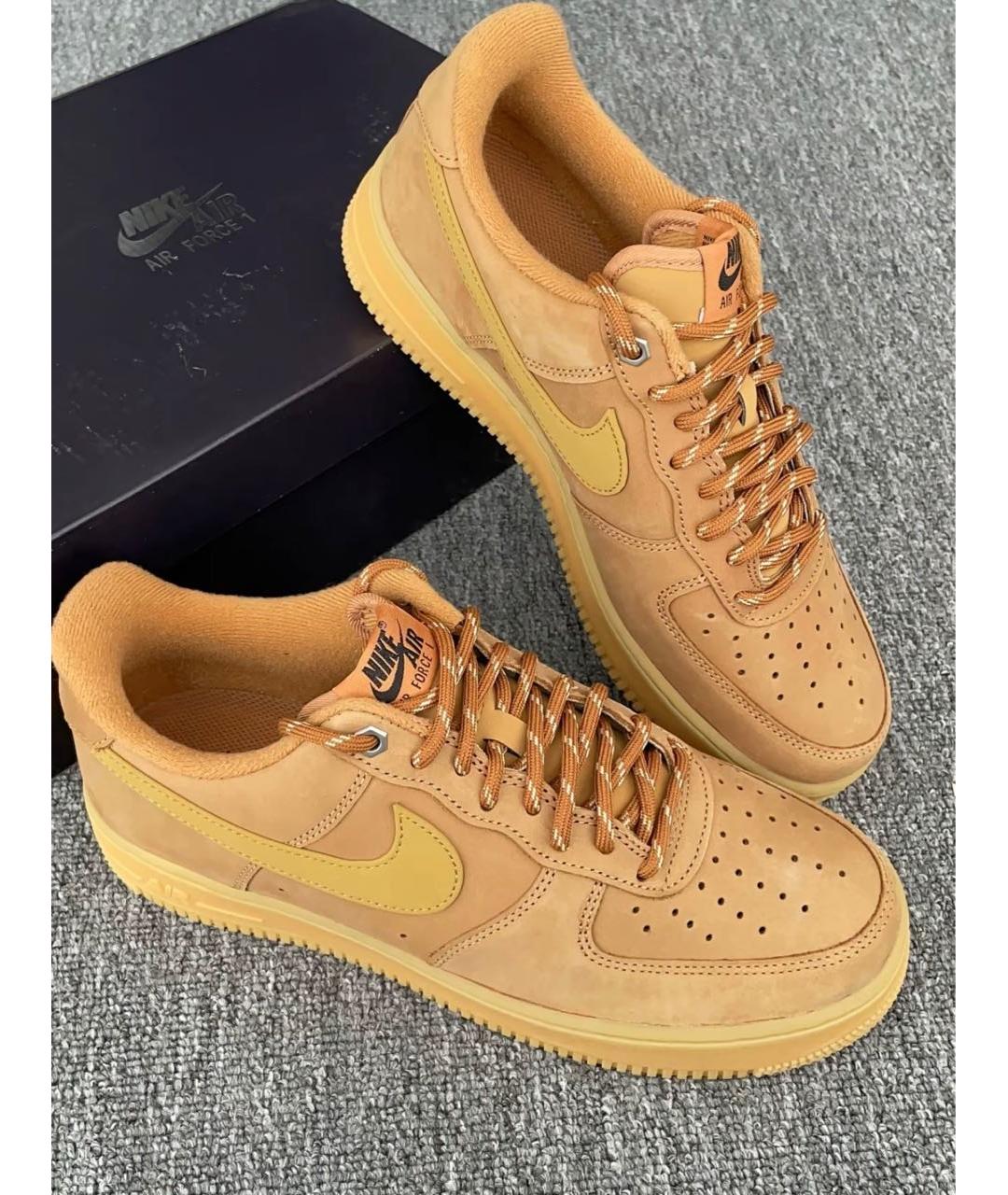 NIKE Коричневые замшевые низкие кроссовки / кеды, фото 3