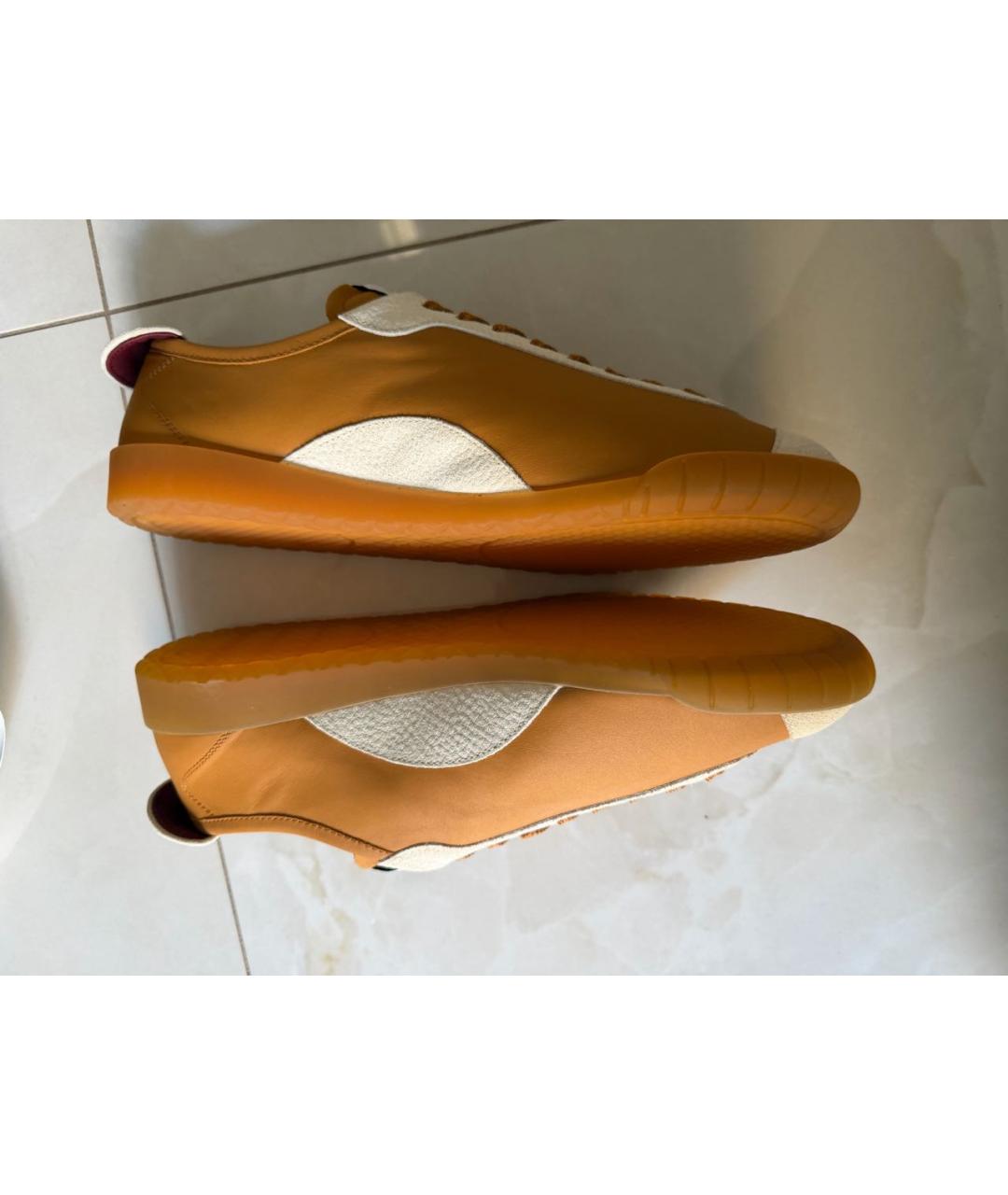 CHANEL Коричневые кожаные кеды, фото 3