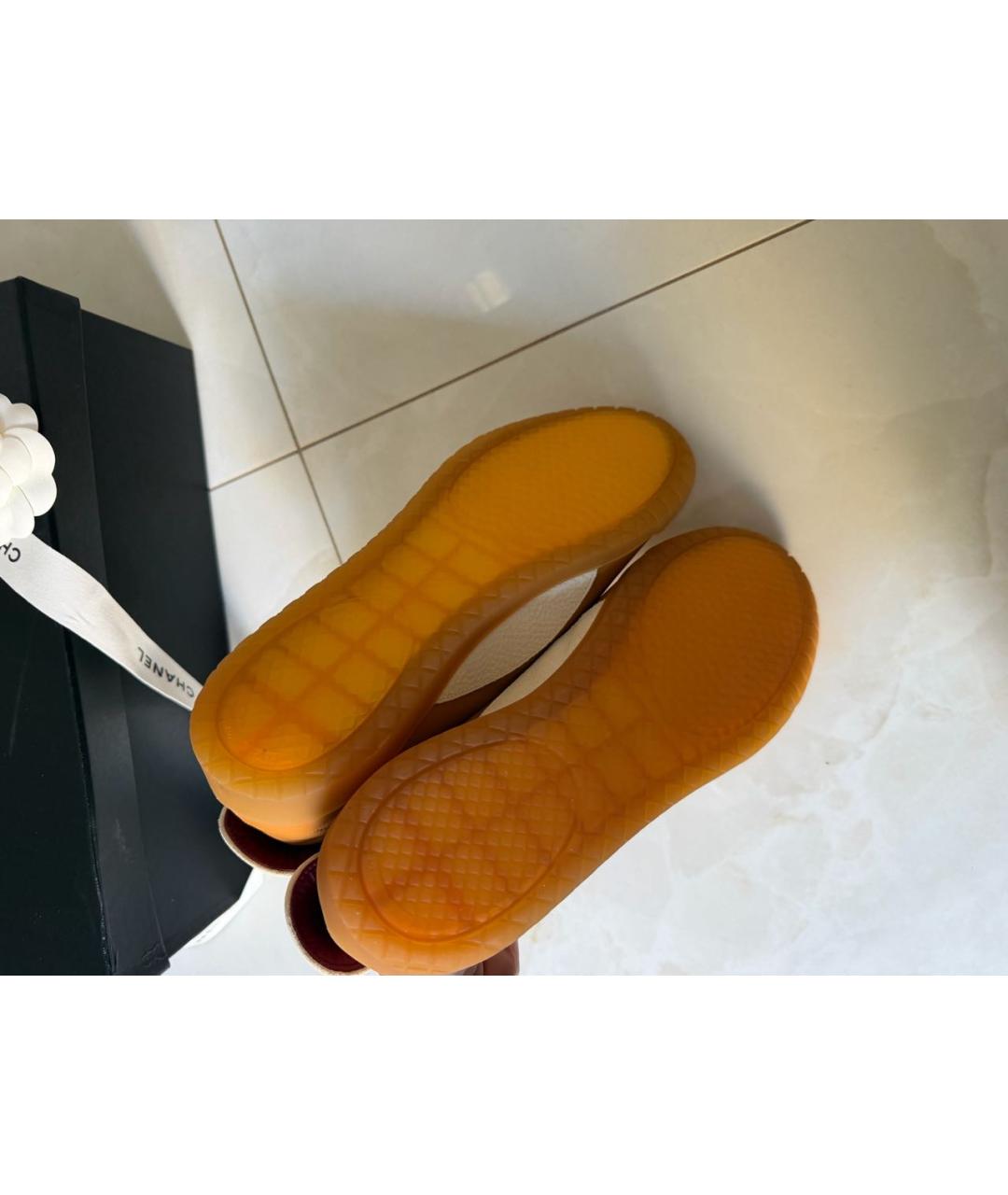 CHANEL Коричневые кожаные кеды, фото 5